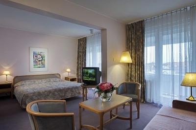 3-Sterne - Hotel Danubius - Geräumiges Zweibettzimmer im Hotel Raba City Center Gyor Zimmer an der Autobahn Wien-Budapest - ✔️ Hotel Raba Györ*** - in der historischen Innenstadt von Györ